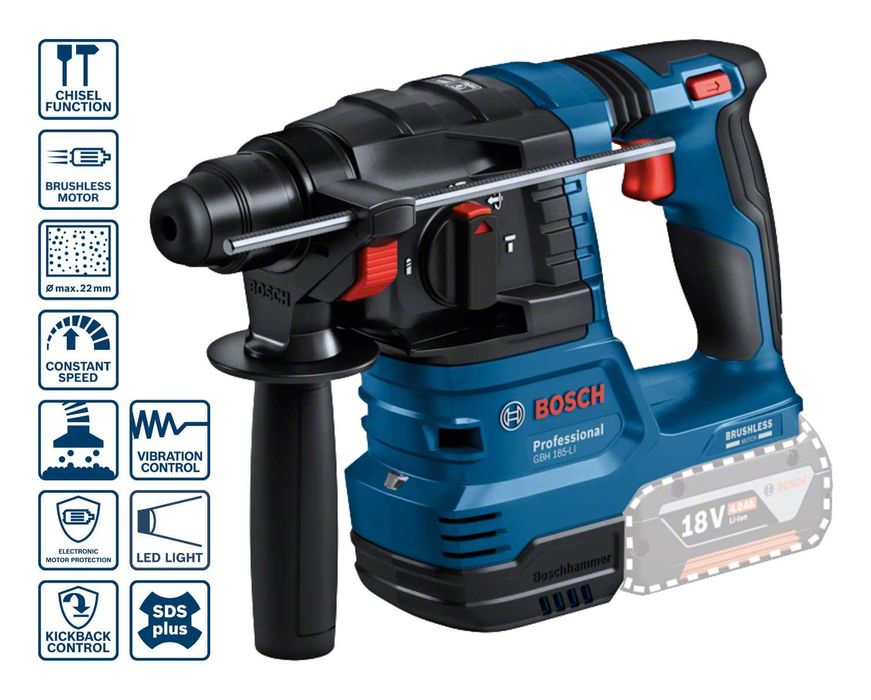Bosch GBH 185-LI Młot akumulatorowy SDS plus 18V solo, w kartonie