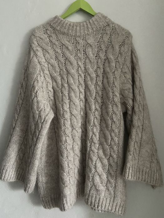 Светр з косами оверсайз h&m alpaca blend