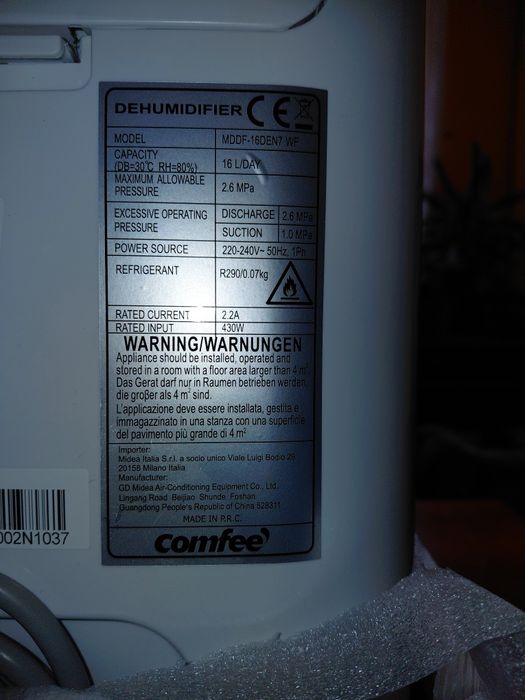 Osuszac powietrza COMFEE