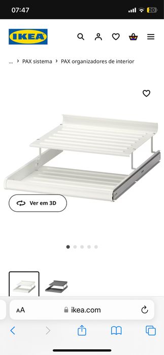 Sapateiras extraíveis brancas ikea