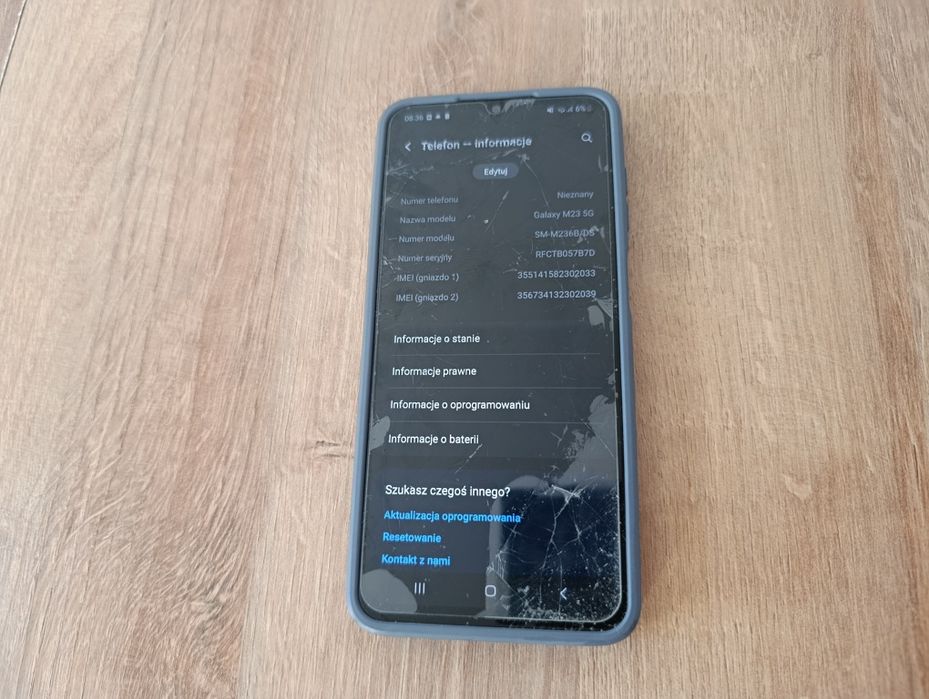 Telefon android Samsung Galaxy M23 uszkodzony