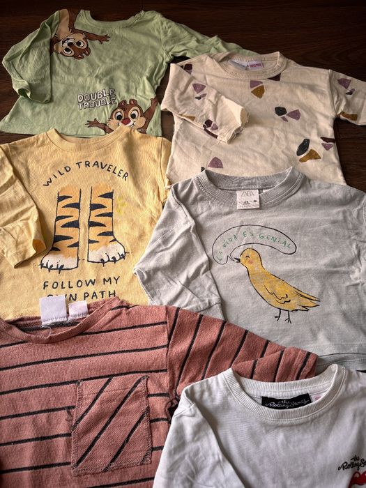 Bluzy bluzeczki z długim rękawem komplet zestaw zara sinsay 68