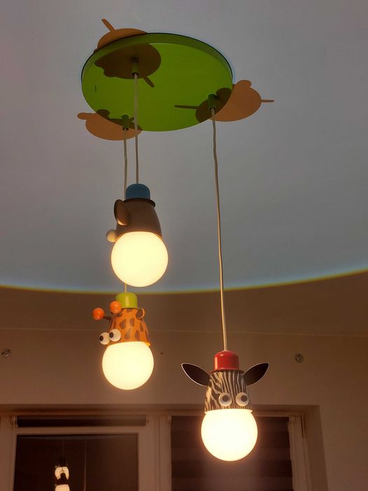 Żyrandol, lampa do pokoju dziecięcego zoo zwierzątka