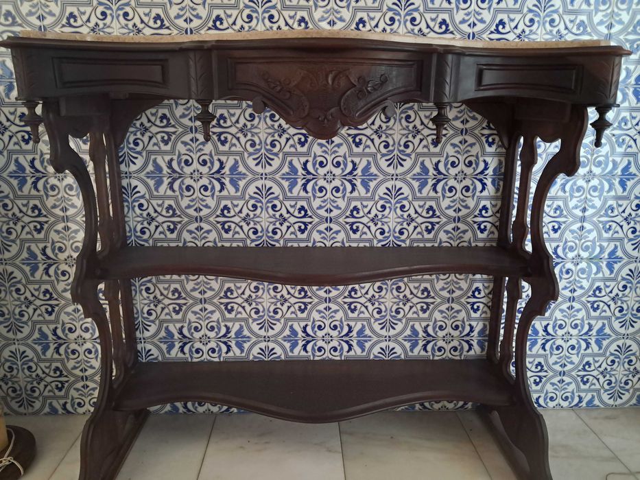Móvel Consola com pedra mármore Vintage