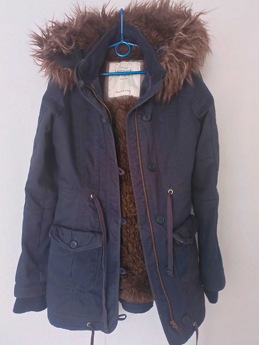Kurtka zimowa długa na futerku XS