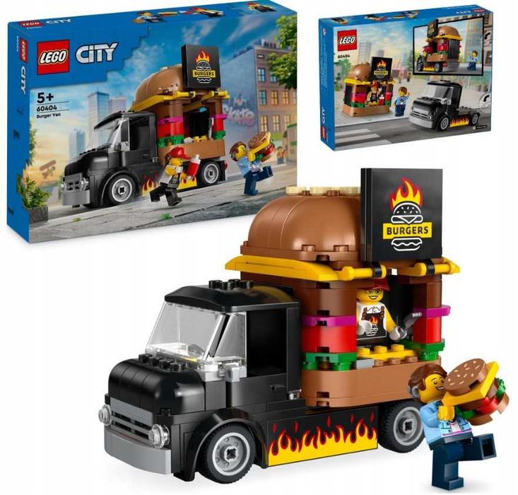 LEGO CITY 60404 Ciężarówka z Burgerami PREZENT NA WIELKANOC + TORBA