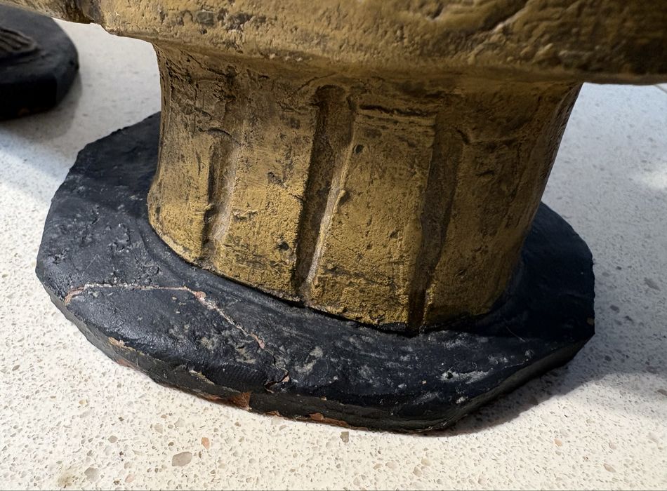 Grande linda escultura de Sagrada Família contemporanea em faiança