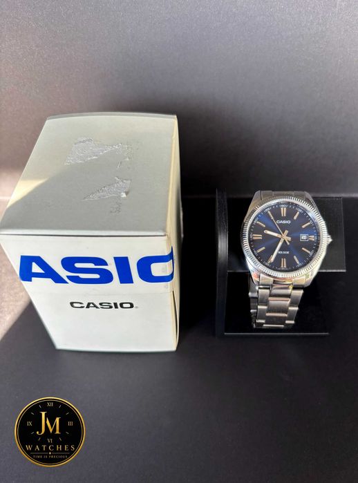 casio mtp-1302p 2784 – blue dial – japan movement