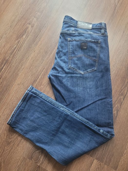 Spodnie jeansowe jeansy niebieskie Armani