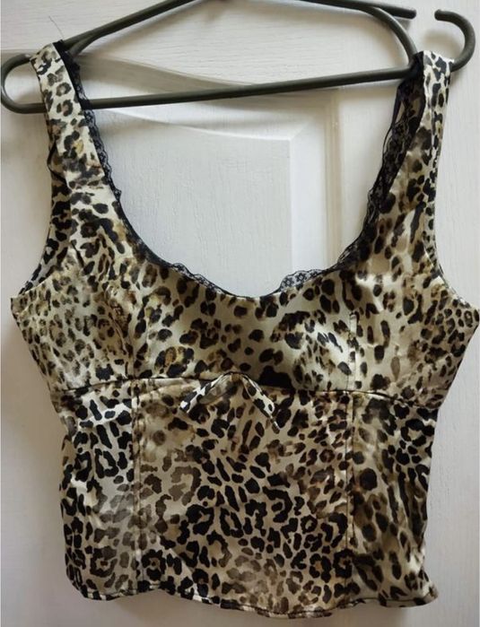 Майка топ zara леопард, мереживо