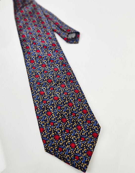 Krawat jedwabny Tie Rack róże 100% silk jedwab ślub uroczystość