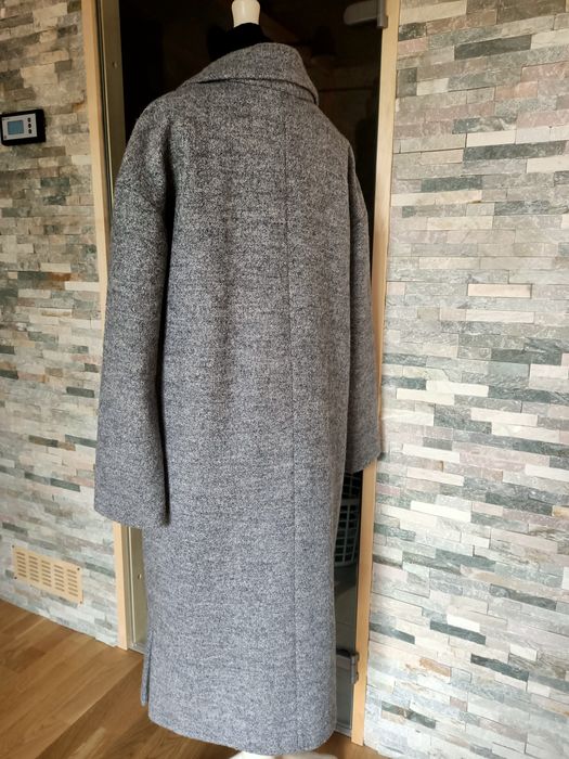 Carry Nowy Długi jesienny płaszcz damski szary melanż  rozmiar 40 L no