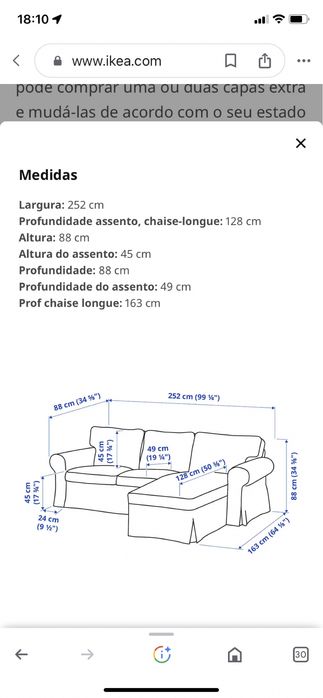 EKTORP IKEA -  Sofá 3 lugares c/chaise longue, turquesa escuro