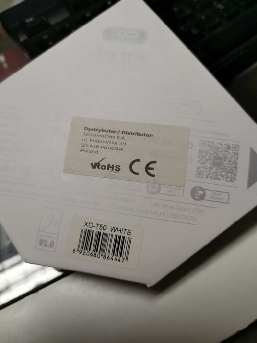 Słuchawki bezprzewodowe douszne XO białe T50