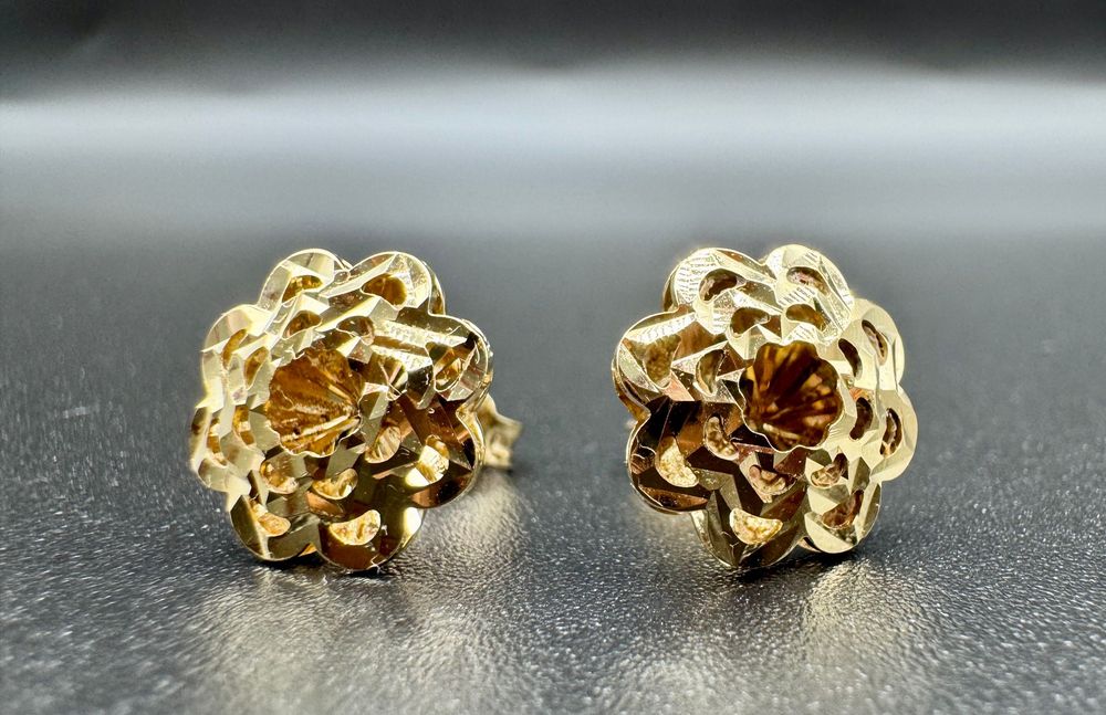 Złote kolczyki, próba: 14ct 585, waga: 1,79g