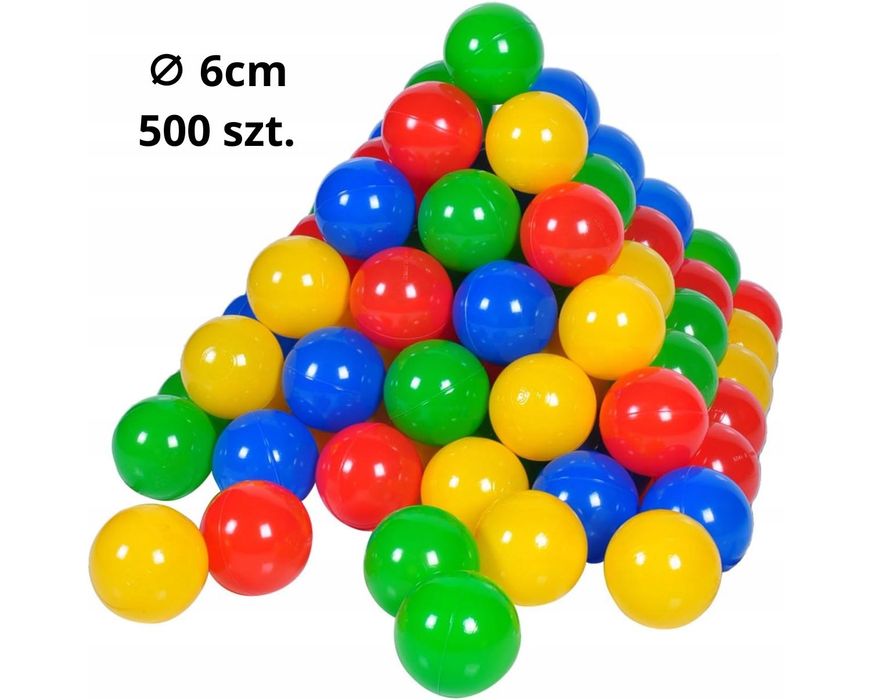 Piłki Do Suchego Basenu 6cm 500 szt Kolorowe Kulki Piłeczki Dla Dzieci