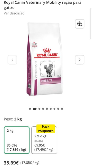 Racao royal canin 2 kg mobility