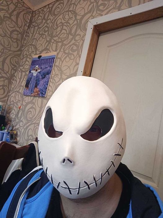 Латексная латекс маска скелет, скелетон дисней Джек Скеллингтон