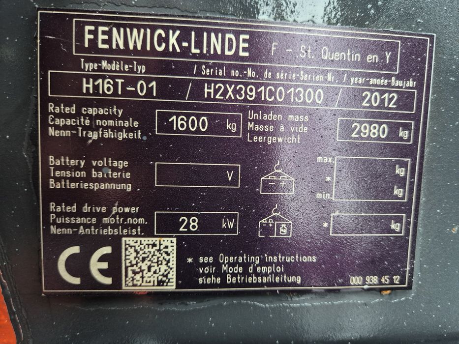 Wózek widłowy LINDE H16T, triplex, przesuw, GAZ, terenowy