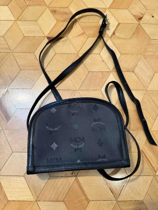 torebka Vintage MCM Crossbody Small Bag Monogram Pattern Black Gold