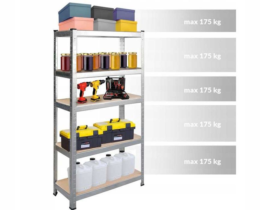 (Trzeci -50%+Darmowa Wysyłka) SOLIDNY Regał Magazynowy 180x90x40cm