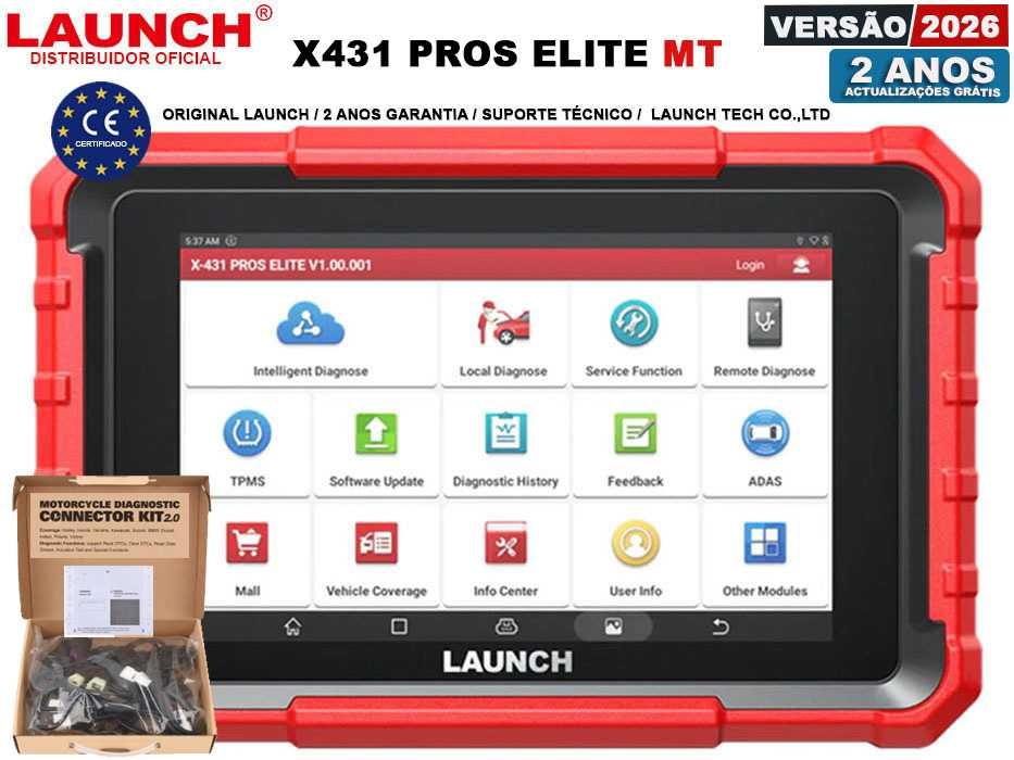 Launch X431 PROS ELITE MT Máquina Diagnostico OBD Ligeiros + Motas (NOVO)