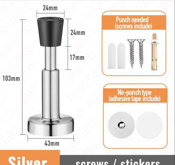 Регульований стопер для дверей | Настінний обмежувач-відбійник