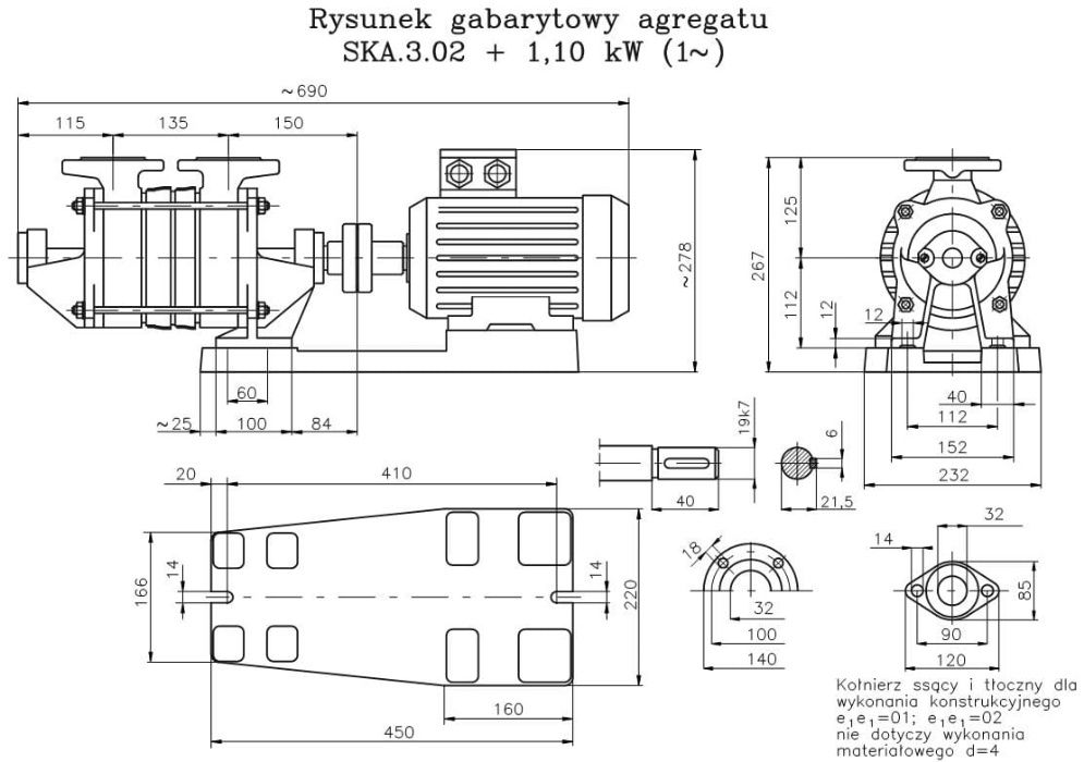 Pompa samozasysająca hydroforowa SKA 3.02 bez silnika 2-stopniowa