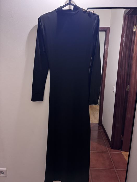 Vestido preto inverno meia gola tamanho M/L
