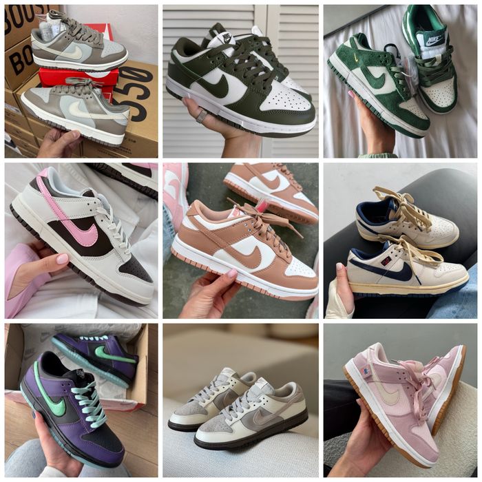 р36-45 Кросівки Nike Dunk Low Brown Beige White Black Grey
