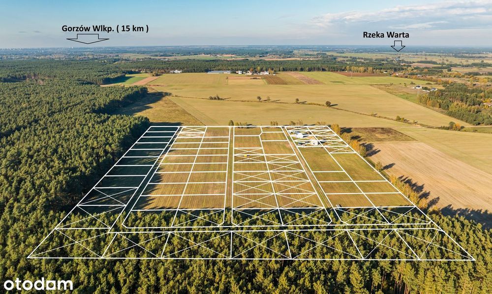 Działki budowlane z pozwoleniem na budowę - Gorzów 15 km.
