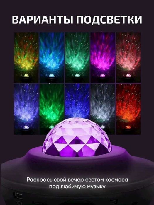Ночник звездное небо облака, лазер проектор Астро Планетарий +колонка