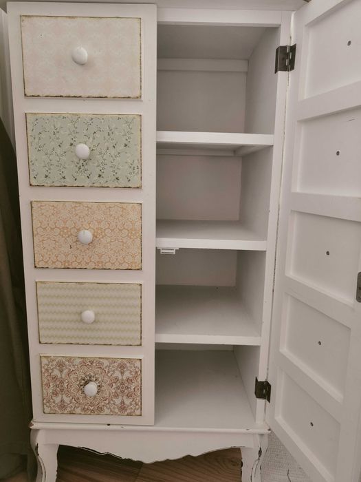 Szafka shabby, biała, retro, komoda, łazienkowa, nocna, boho