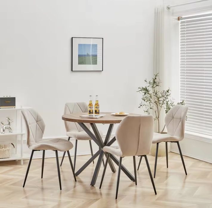 Krzesła kuchenne do salonu CIEMNY BEŻ BLUVEL 40 4 szt