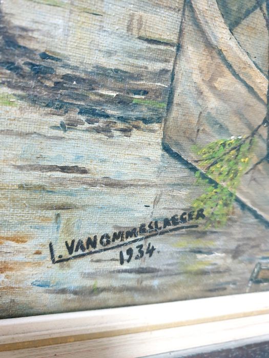 Paisagem - I. Vanommeslaeger 1934 - pintura em óleo sobre tela