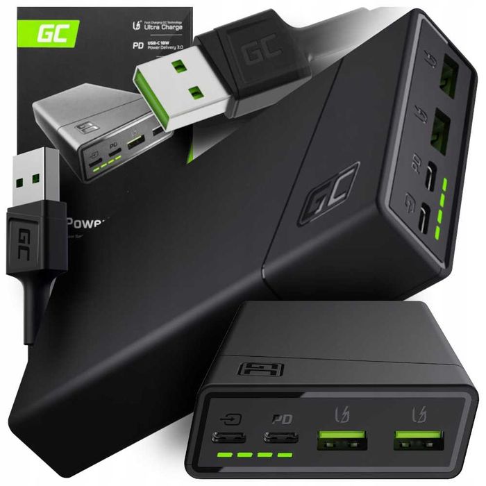 Green Cell Power Bank GC 20000 Ultra Charge Power Delivery 18W