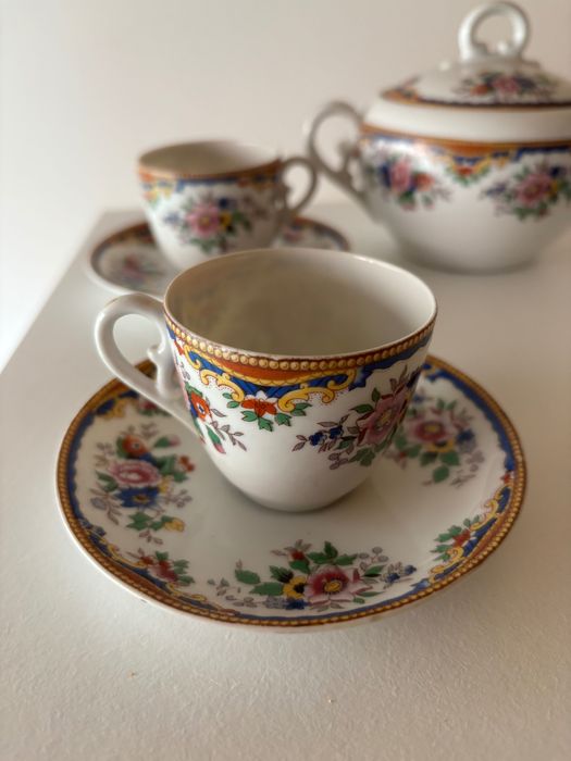 Serviço de chá/café alemão vintage 12 conjuntos–bule + açucareiro