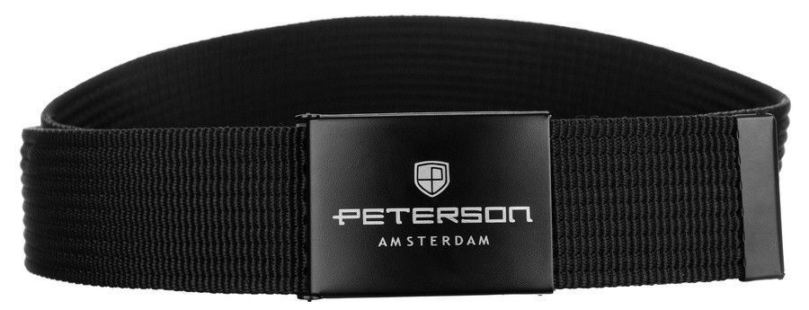 Czarny, parciany pasek męski - Peterson 135