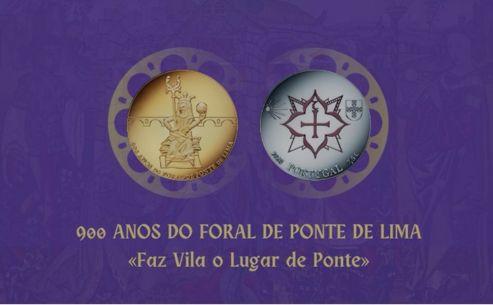Moeda prata proof "900 anos do Foral de Ponte de Lima"
