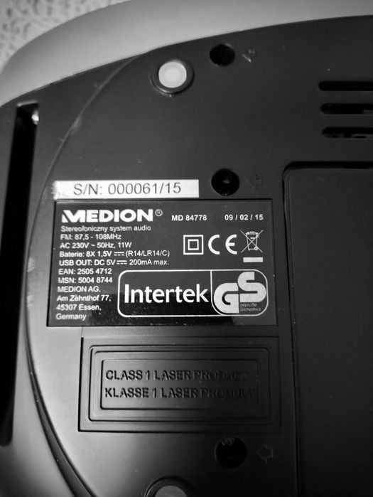 Stereofoniczny system audio - medion, nie był używany
