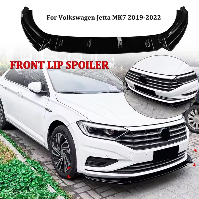 Губа бампера Volkswagen Jetta 7 накладка на передний бампер Джета 7 юбка бампера сплитер обвес джетта