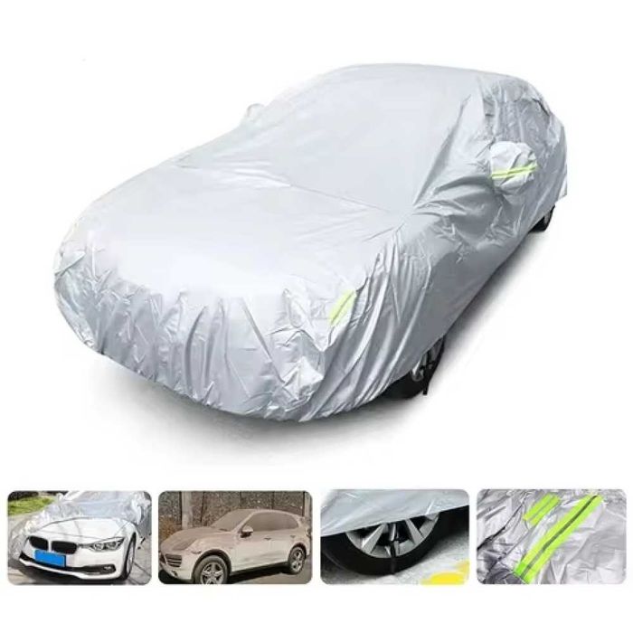 Автомобільний тент чохол на авто Водонепроникний всесезонний захисний чехол для автомобиля Тент на машину від дощу сонця снігу з вухами‼️Розміри L\XL