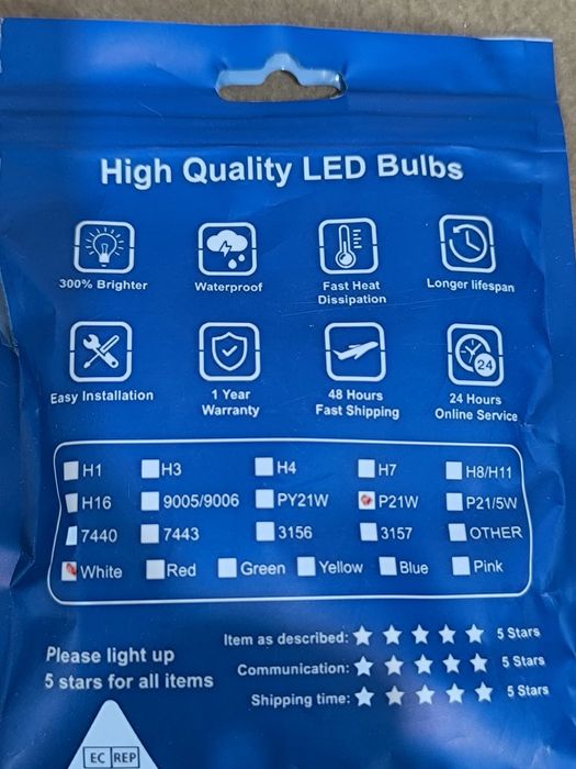 Lâmpadas LED automotivas