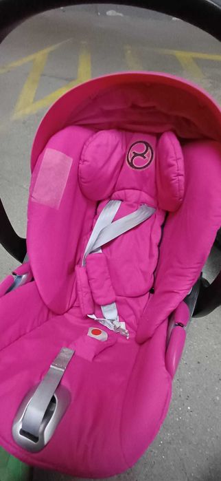 2 ovos + 1 base bebe automóvel - Rosa e Vermelho Modelo:Cybex Platinum