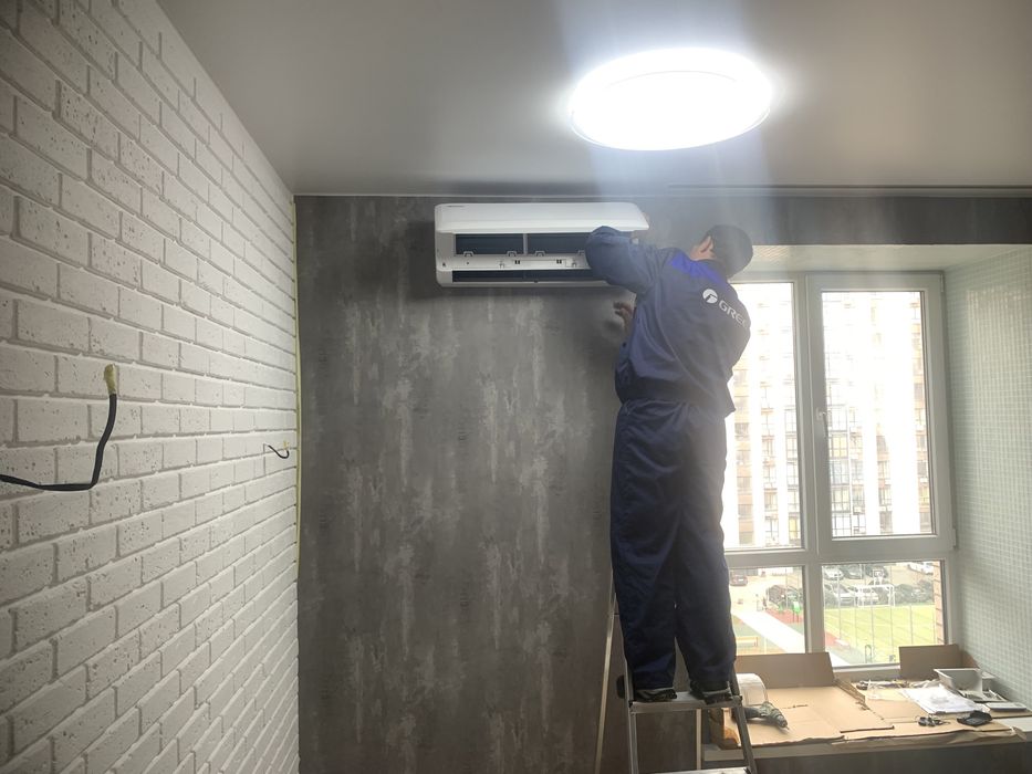 Установка кондиционера 7,9,12.Снять, поставить кондиционер. Перенести.