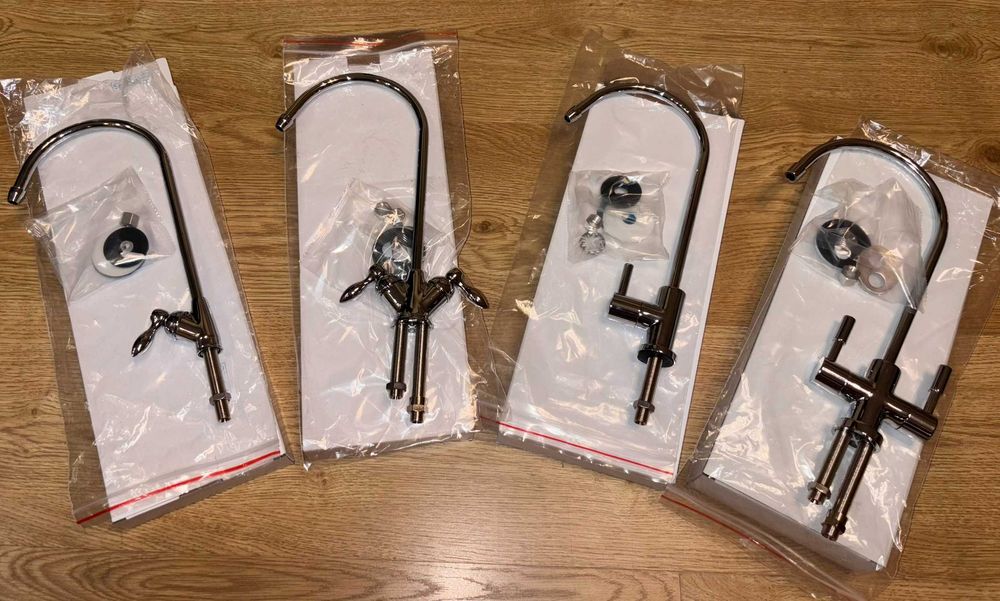 Крани питної води (одинарні, подвійні) до фільтрів, зворотного осмосу