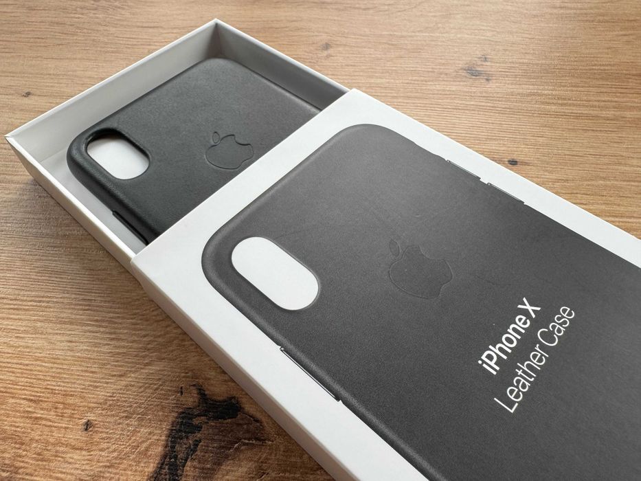 Etui Apple iPhone X Leather Case Black [NOWE | PEŁEN ZESTAW]