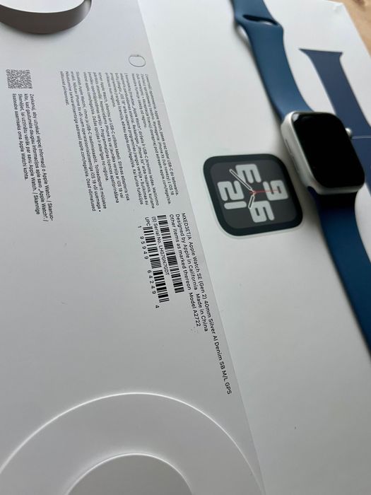 Apple Watch SE 2 40/Silver Aluminum Al Denim Sport Band M/L GPS NOWY