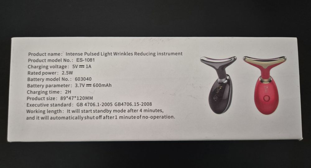 Masażer Soniczny do Twarzy i Szyi 3w1 LED + EMS (ES-1081) | NOWY