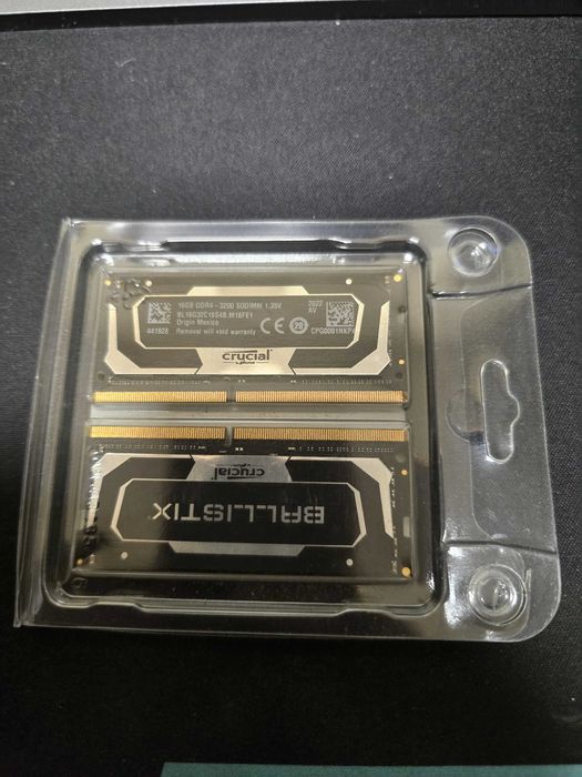 Pamięć do laptopa Crucial Ballistix, SODIMM, DDR4, 32 GB, 3200 MHz, CL16 (BL2K16G32C16S4B) Dożywotnia gwarancja